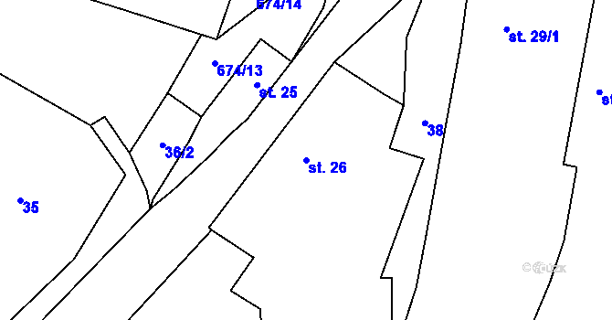 Parcela st. 26 v KÚ Křída u Stádlce, Katastrální mapa