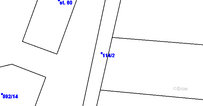 Parcela st. 114/2 v KÚ Křída u Stádlce, Katastrální mapa