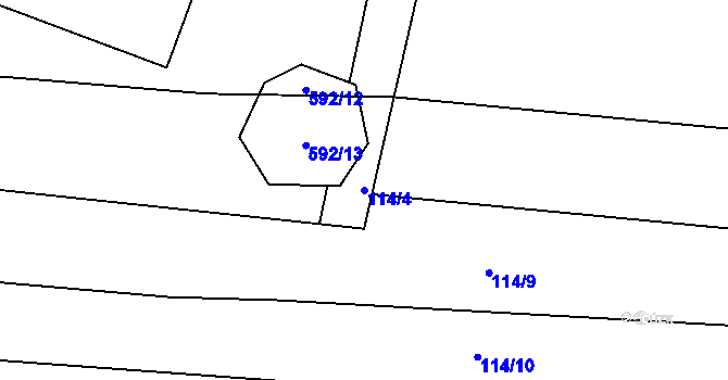 Parcela st. 114/4 v KÚ Křída u Stádlce, Katastrální mapa