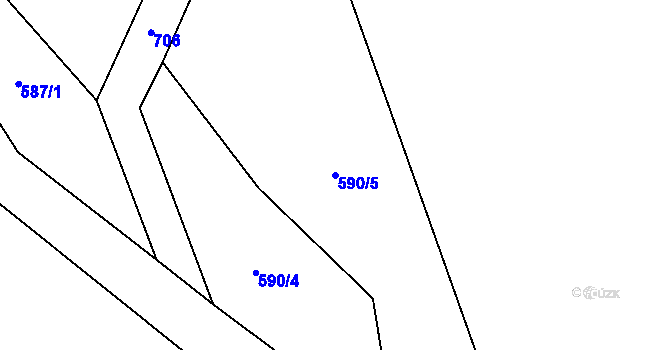 Parcela st. 590/5 v KÚ Křída u Stádlce, Katastrální mapa