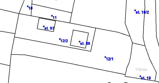 Parcela st. 89 v KÚ Křída u Stádlce, Katastrální mapa