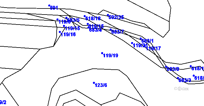 Parcela st. 119/19 v KÚ Křída u Stádlce, Katastrální mapa