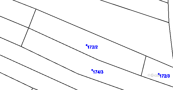 Parcela st. 172/2 v KÚ Křída u Stádlce, Katastrální mapa
