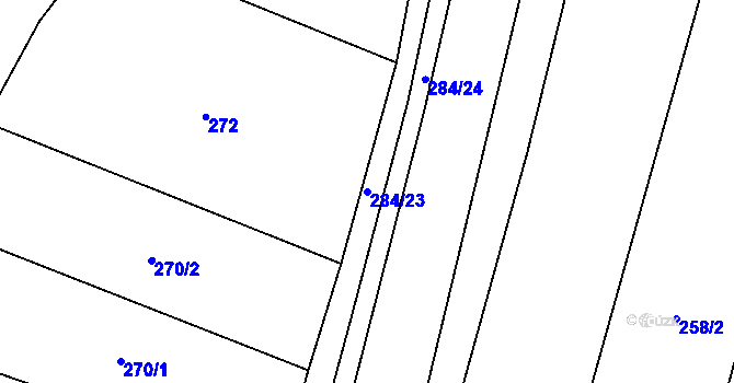 Parcela st. 284/23 v KÚ Křída u Stádlce, Katastrální mapa