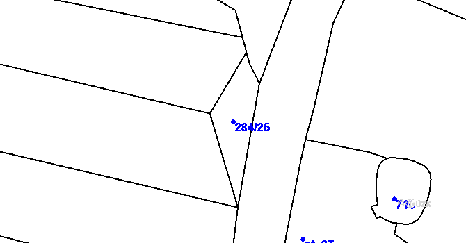 Parcela st. 284/25 v KÚ Křída u Stádlce, Katastrální mapa