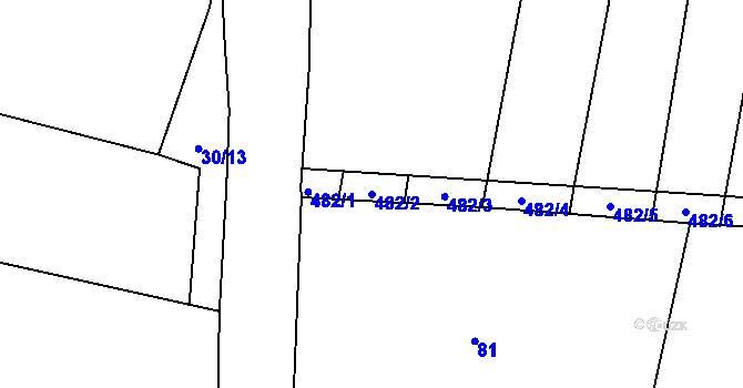 Parcela st. 482/2 v KÚ Křída u Stádlce, Katastrální mapa