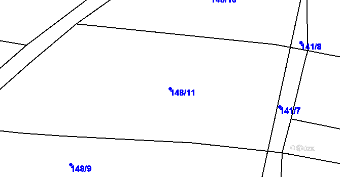 Parcela st. 148/11 v KÚ Slavňovice, Katastrální mapa