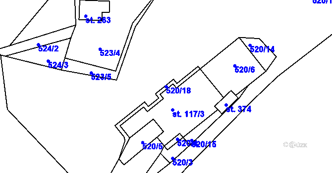 Parcela st. 520/18 v KÚ Stádlec, Katastrální mapa