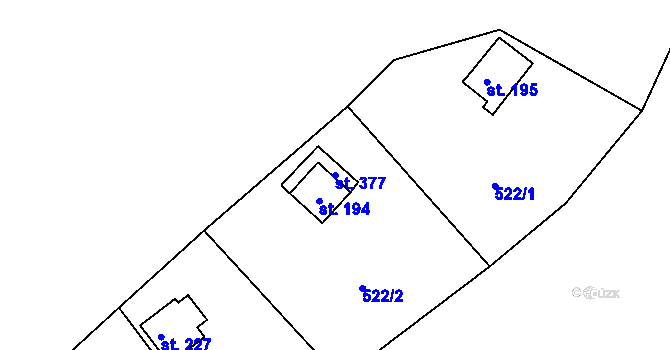 Parcela st. 377 v KÚ Stádlec, Katastrální mapa