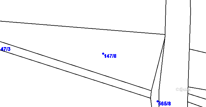Parcela st. 147/8 v KÚ Stádlec, Katastrální mapa