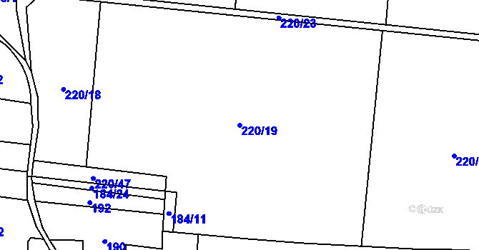 Parcela st. 220/19 v KÚ Stádlec, Katastrální mapa