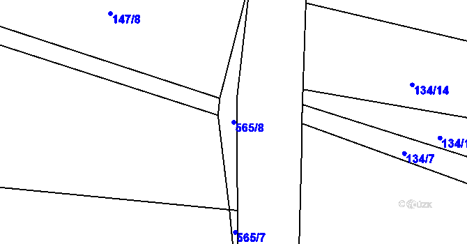 Parcela st. 565/8 v KÚ Stádlec, Katastrální mapa