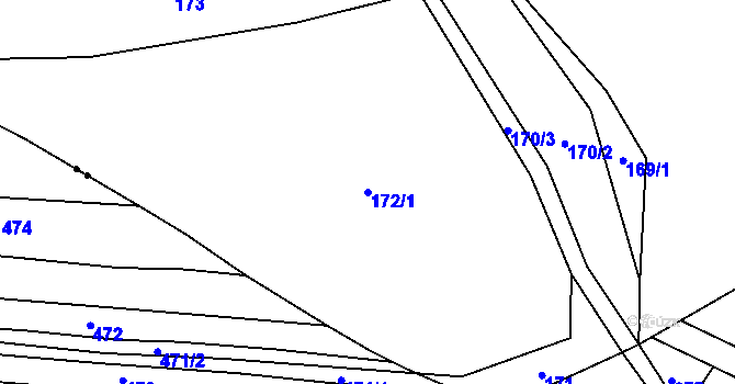 Parcela st. 172/1 v KÚ Stádlec, Katastrální mapa