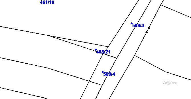 Parcela st. 468/21 v KÚ Stádlec, Katastrální mapa