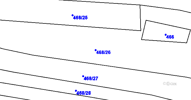 Parcela st. 468/26 v KÚ Stádlec, Katastrální mapa