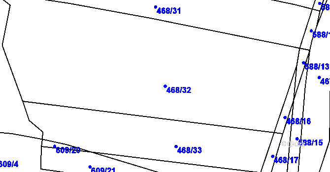 Parcela st. 468/32 v KÚ Stádlec, Katastrální mapa