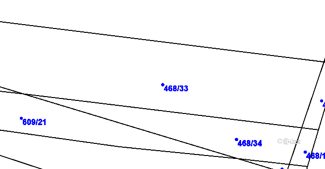 Parcela st. 468/33 v KÚ Stádlec, Katastrální mapa