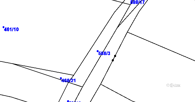 Parcela st. 588/3 v KÚ Stádlec, Katastrální mapa