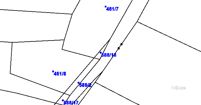 Parcela st. 588/18 v KÚ Stádlec, Katastrální mapa