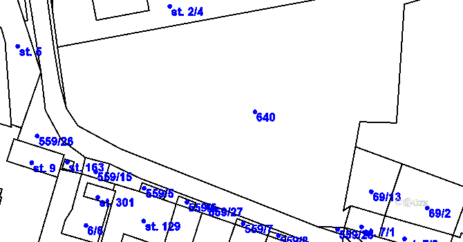 Parcela st. 2/5 v KÚ Stádlec, Katastrální mapa