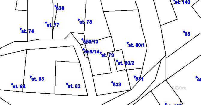 Parcela st. 79 v KÚ Stádlec, Katastrální mapa