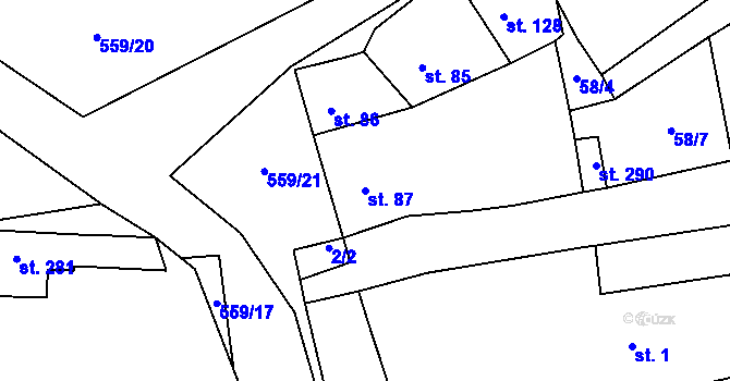 Parcela st. 87 v KÚ Stádlec, Katastrální mapa