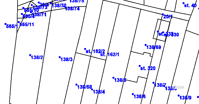Parcela st. 162/1 v KÚ Stádlec, Katastrální mapa