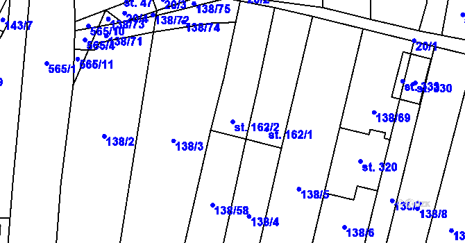 Parcela st. 162/2 v KÚ Stádlec, Katastrální mapa