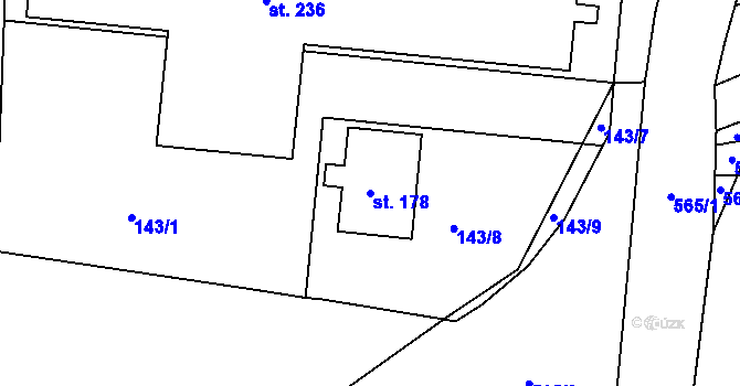 Parcela st. 178 v KÚ Stádlec, Katastrální mapa