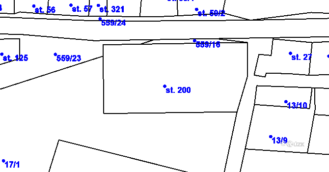 Parcela st. 200 v KÚ Stádlec, Katastrální mapa