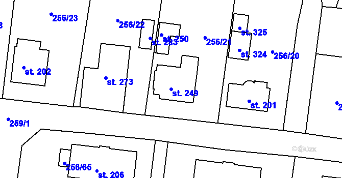Parcela st. 249 v KÚ Stádlec, Katastrální mapa