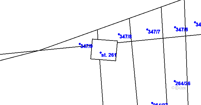 Parcela st. 261 v KÚ Stádlec, Katastrální mapa