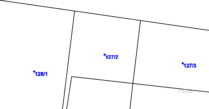 Parcela st. 127/2 v KÚ Stádlec, Katastrální mapa