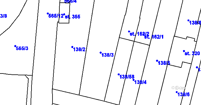 Parcela st. 138/3 v KÚ Stádlec, Katastrální mapa