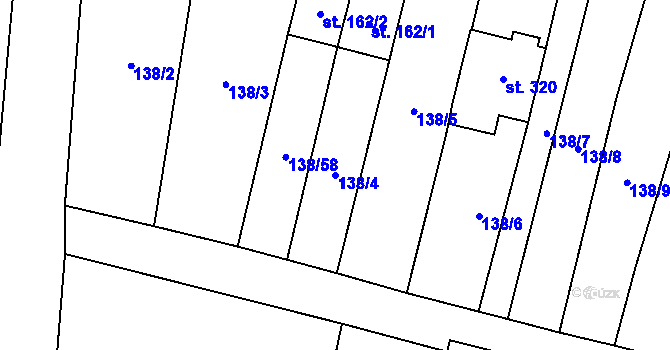 Parcela st. 138/4 v KÚ Stádlec, Katastrální mapa