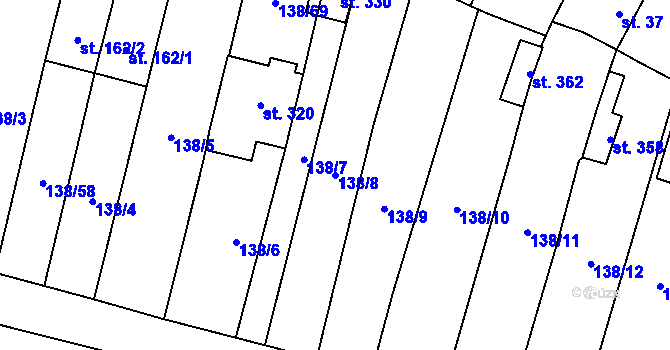 Parcela st. 138/8 v KÚ Stádlec, Katastrální mapa