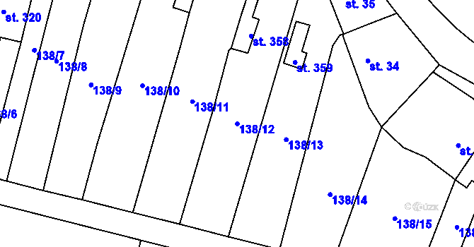Parcela st. 138/12 v KÚ Stádlec, Katastrální mapa