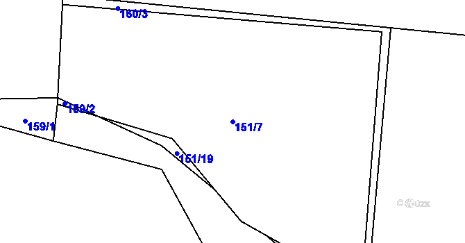 Parcela st. 151/7 v KÚ Stádlec, Katastrální mapa