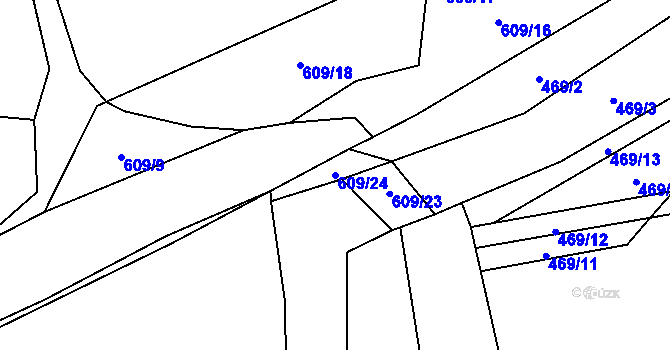 Parcela st. 609/24 v KÚ Stádlec, Katastrální mapa