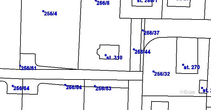 Parcela st. 310 v KÚ Stádlec, Katastrální mapa