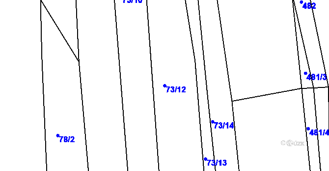 Parcela st. 73/12 v KÚ Stádlec, Katastrální mapa
