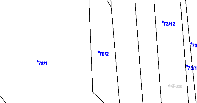 Parcela st. 78/2 v KÚ Stádlec, Katastrální mapa