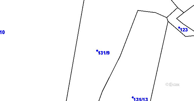 Parcela st. 131/9 v KÚ Stádlec, Katastrální mapa