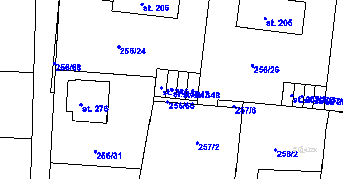 Parcela st. 346 v KÚ Stádlec, Katastrální mapa