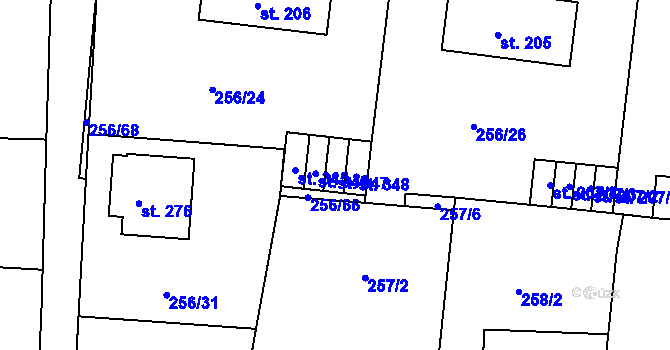 Parcela st. 347 v KÚ Stádlec, Katastrální mapa