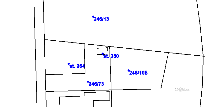 Parcela st. 350 v KÚ Stádlec, Katastrální mapa