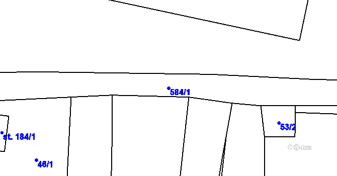 Parcela st. 584/1 v KÚ Stádlec, Katastrální mapa