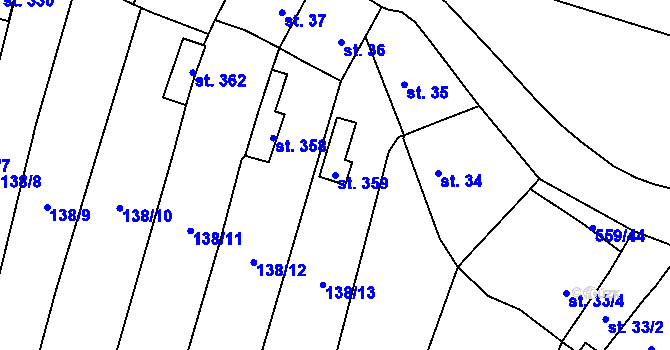 Parcela st. 359 v KÚ Stádlec, Katastrální mapa