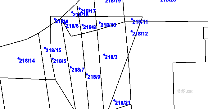 Parcela st. 218/3 v KÚ Staré Sedlo u Stádlce, Katastrální mapa