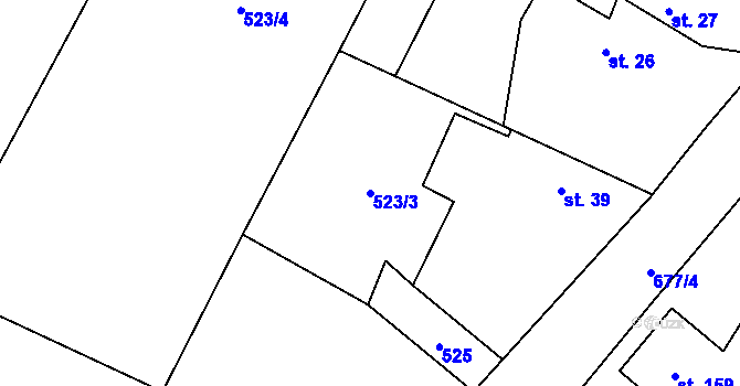 Parcela st. 523/3 v KÚ Staré Sedlo u Stádlce, Katastrální mapa
